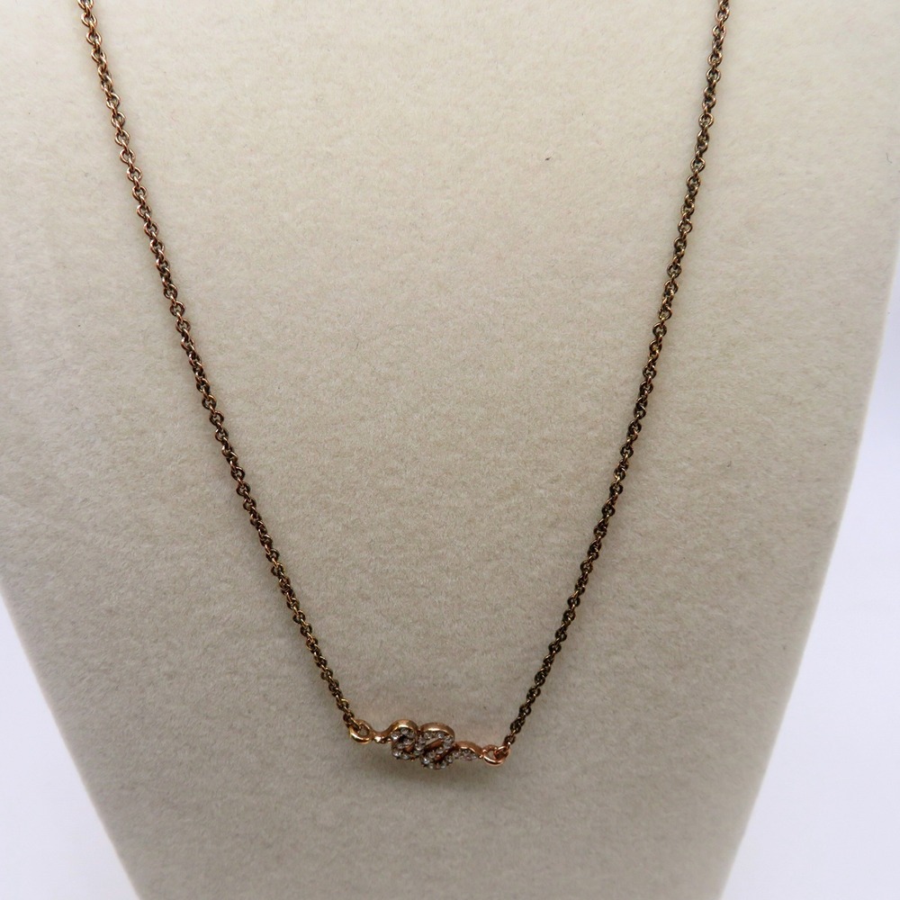 Stella & Dot Rose Gold Tone Pave Crystal Snake Pendant Necklace
